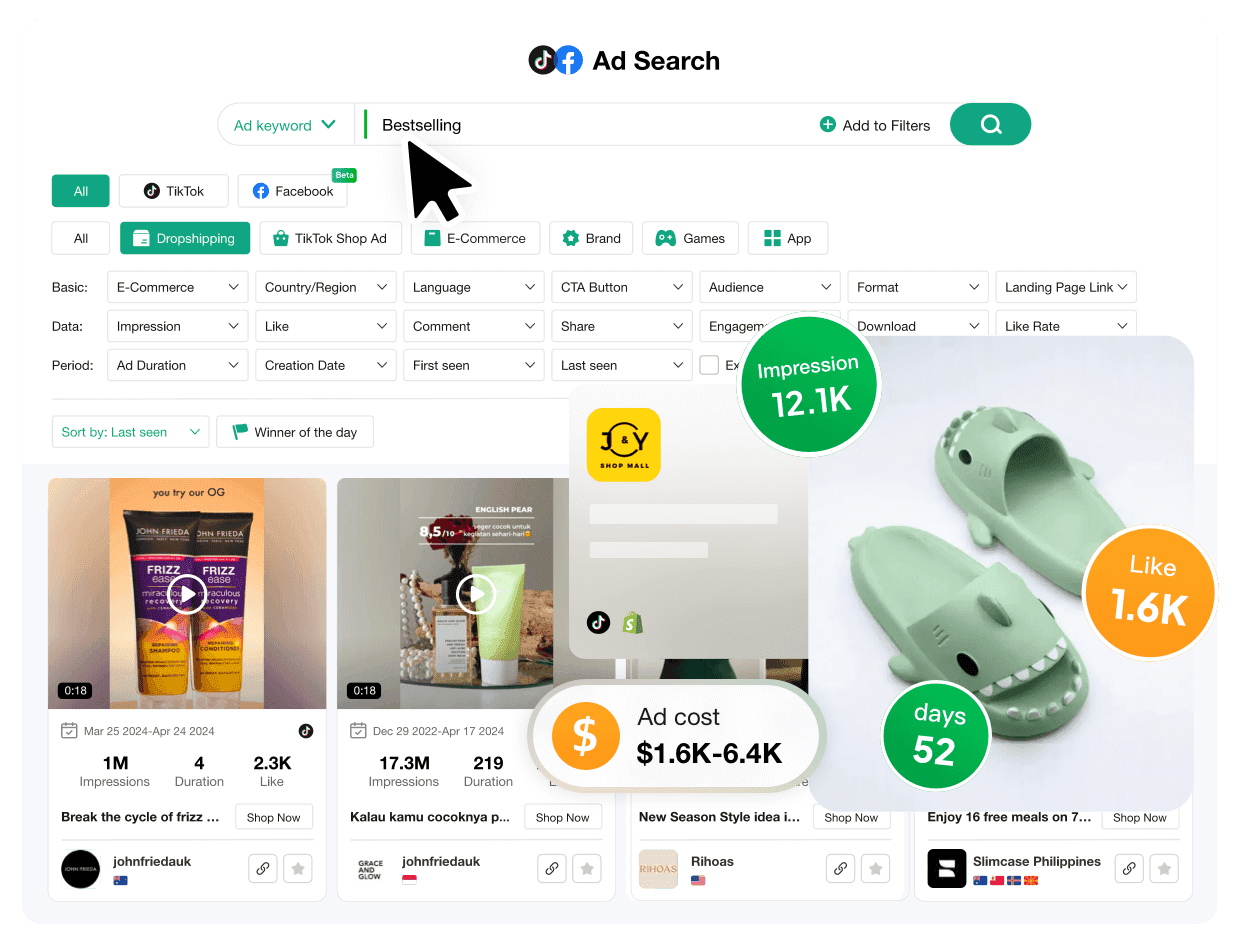 Example market scan dashboard screenshot